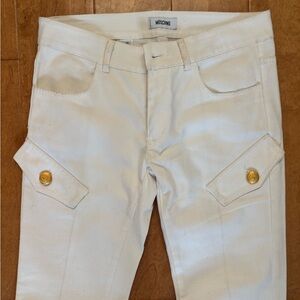 Moschino White Jeans with Gold Buttons 0/2
